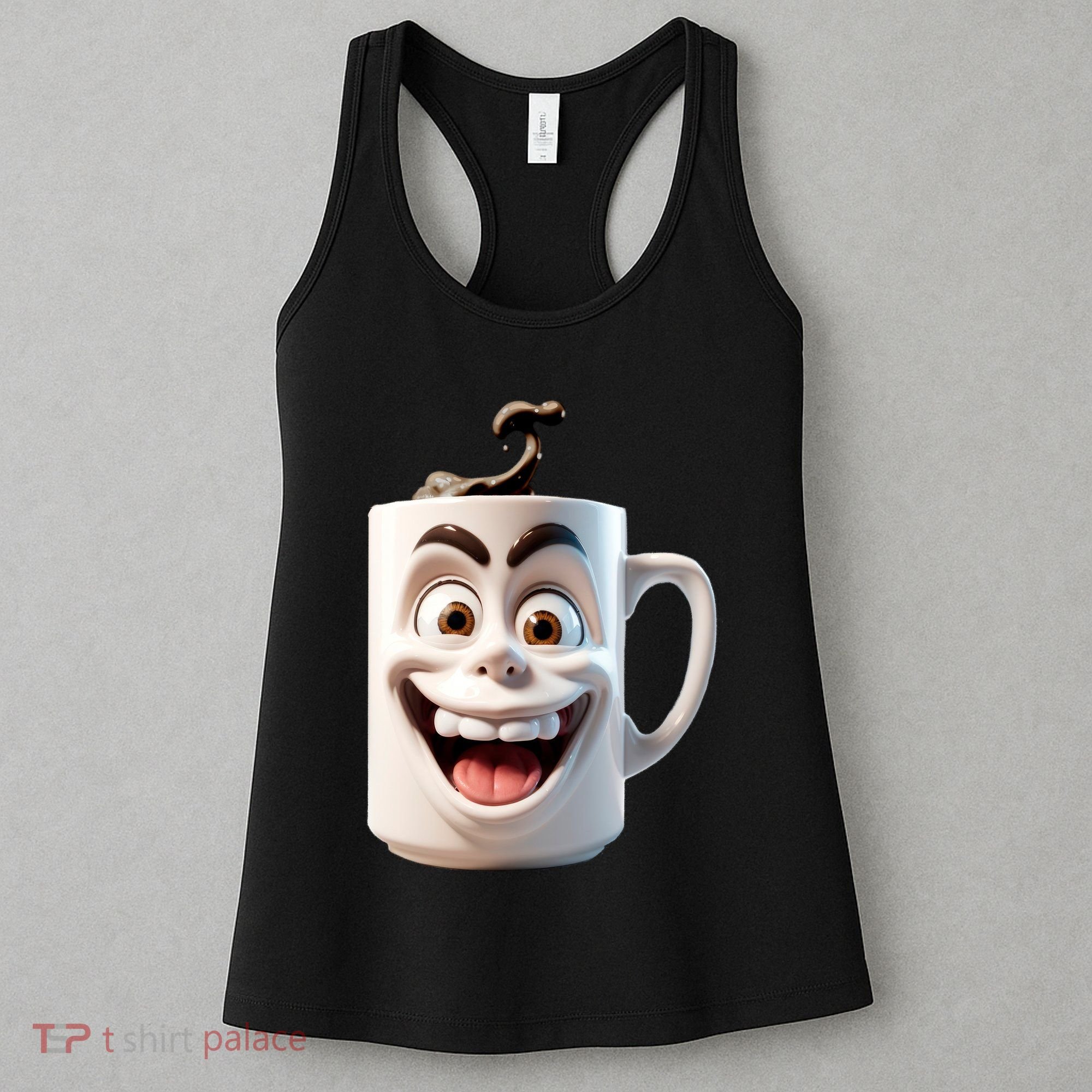 Crazy Face Coffee Character Women's Tank Top