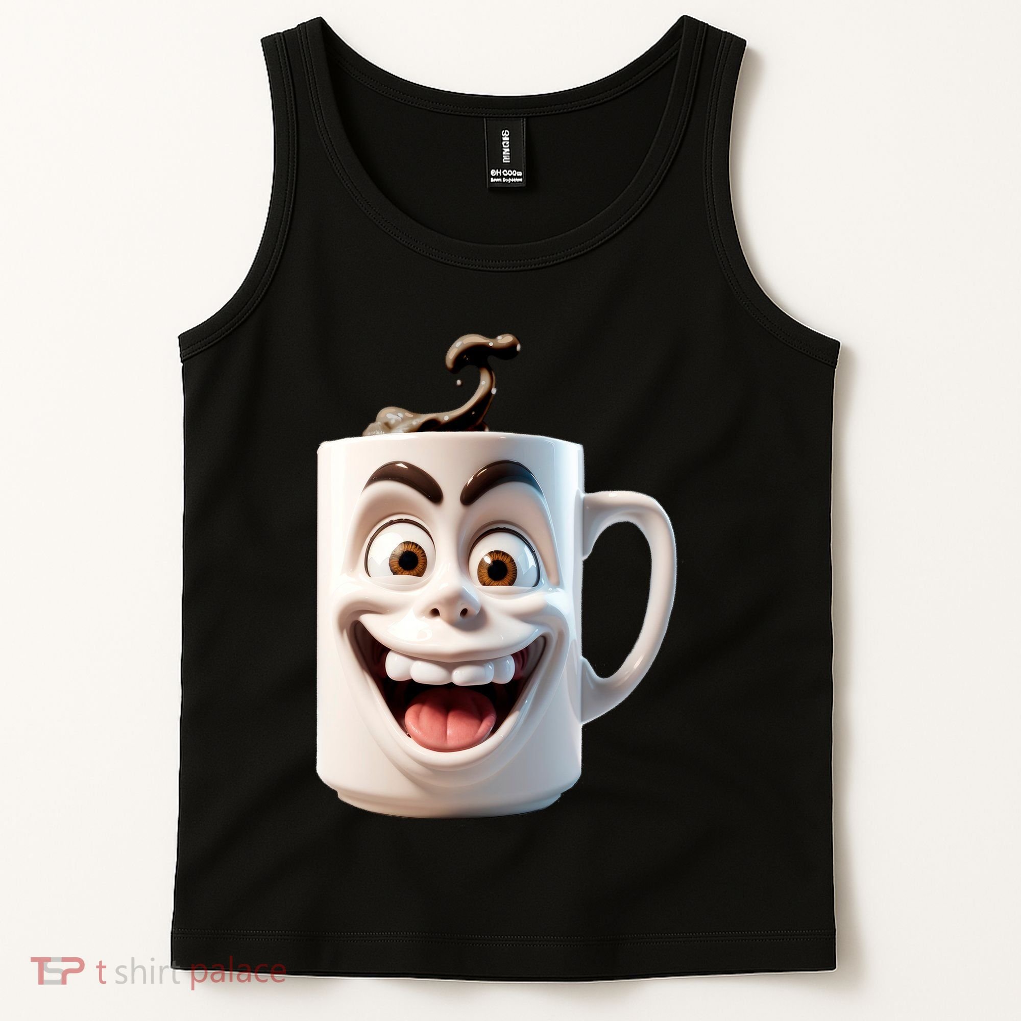 Crazy Face Coffee Character Tank Top