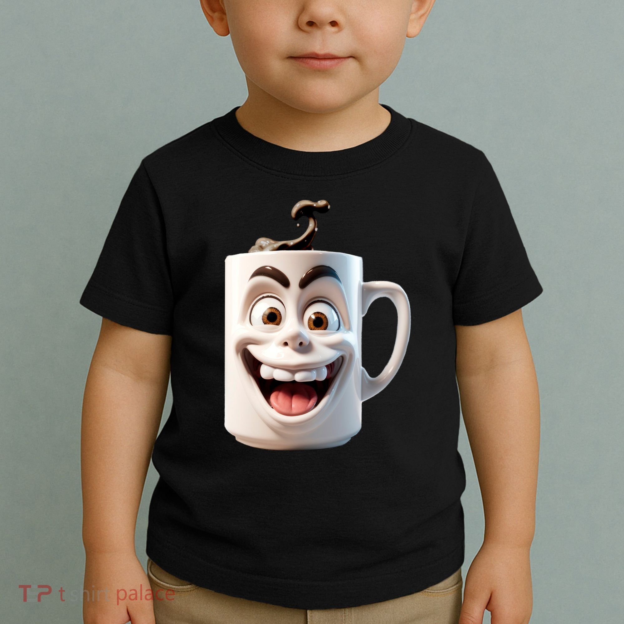 Crazy Face Coffee Character Toddler T-Shirt