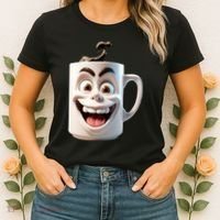 Crazy Face Coffee Character Women's T-Shirt thumb 2