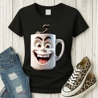Crazy Face Coffee Character Women's T-Shirt thumb 3