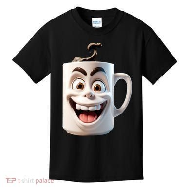 Crazy Face Coffee Character Kids T-Shirt