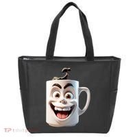 Crazy Face Coffee Character Tote Bag thumb 0