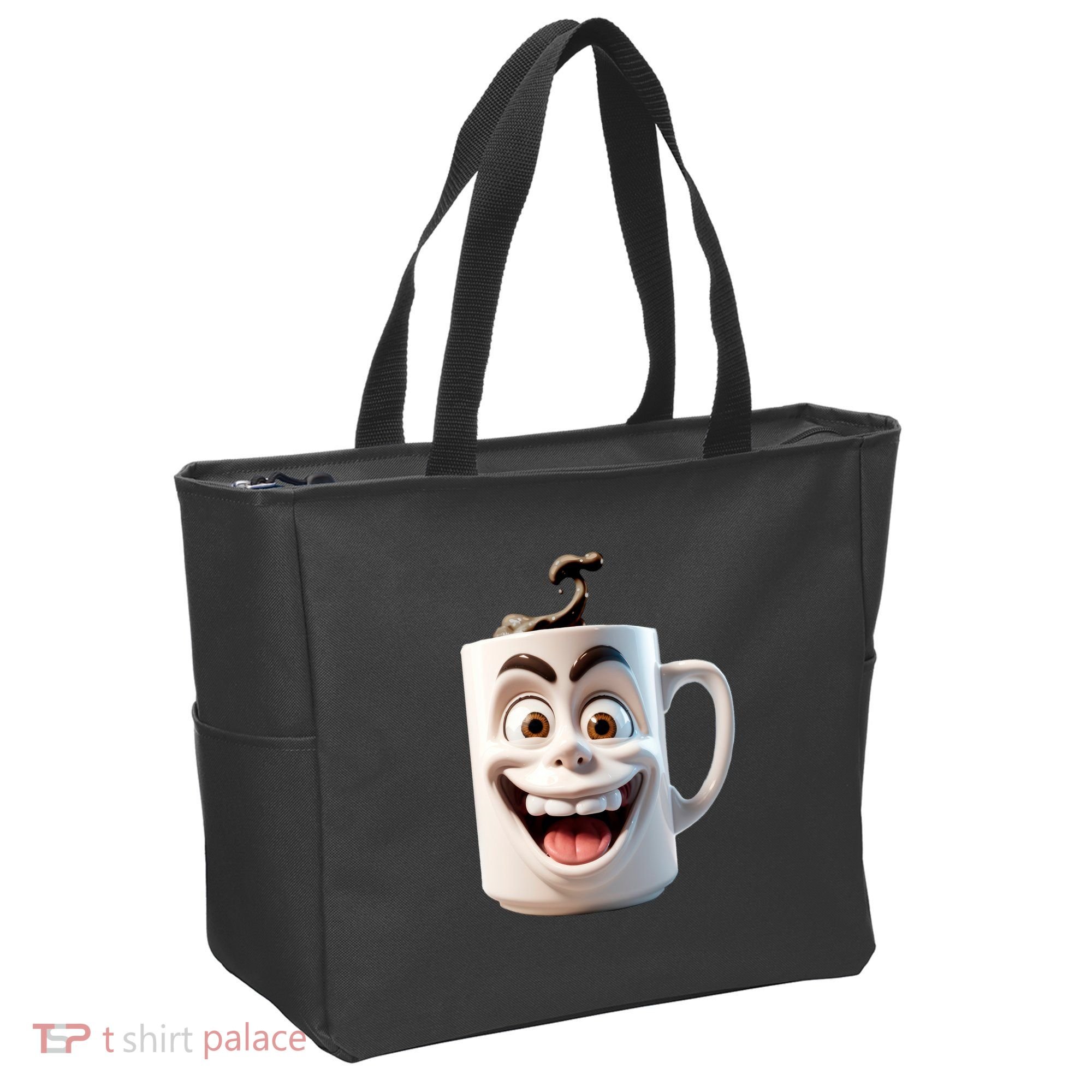 Crazy Face Coffee Character Tote Bag