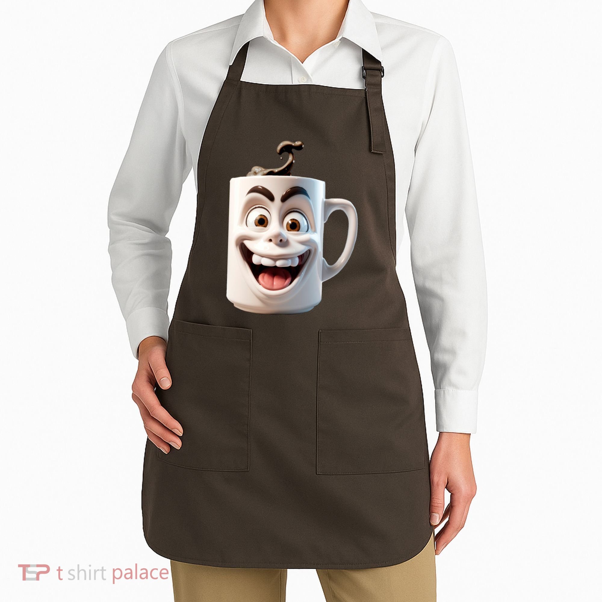 Crazy Face Coffee Character Apron