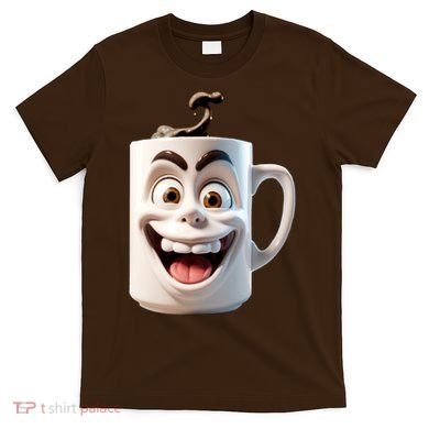 Crazy Face Coffee Character T-Shirt