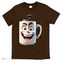 Crazy Face Coffee Character T-Shirt thumb 0