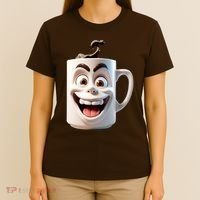 Crazy Face Coffee Character T-Shirt thumb 4