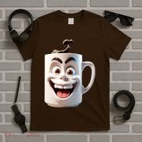 Crazy Face Coffee Character T-Shirt thumb 5