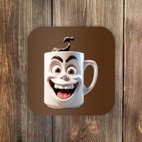 Crazy Face Coffee Character Coaster thumb 0