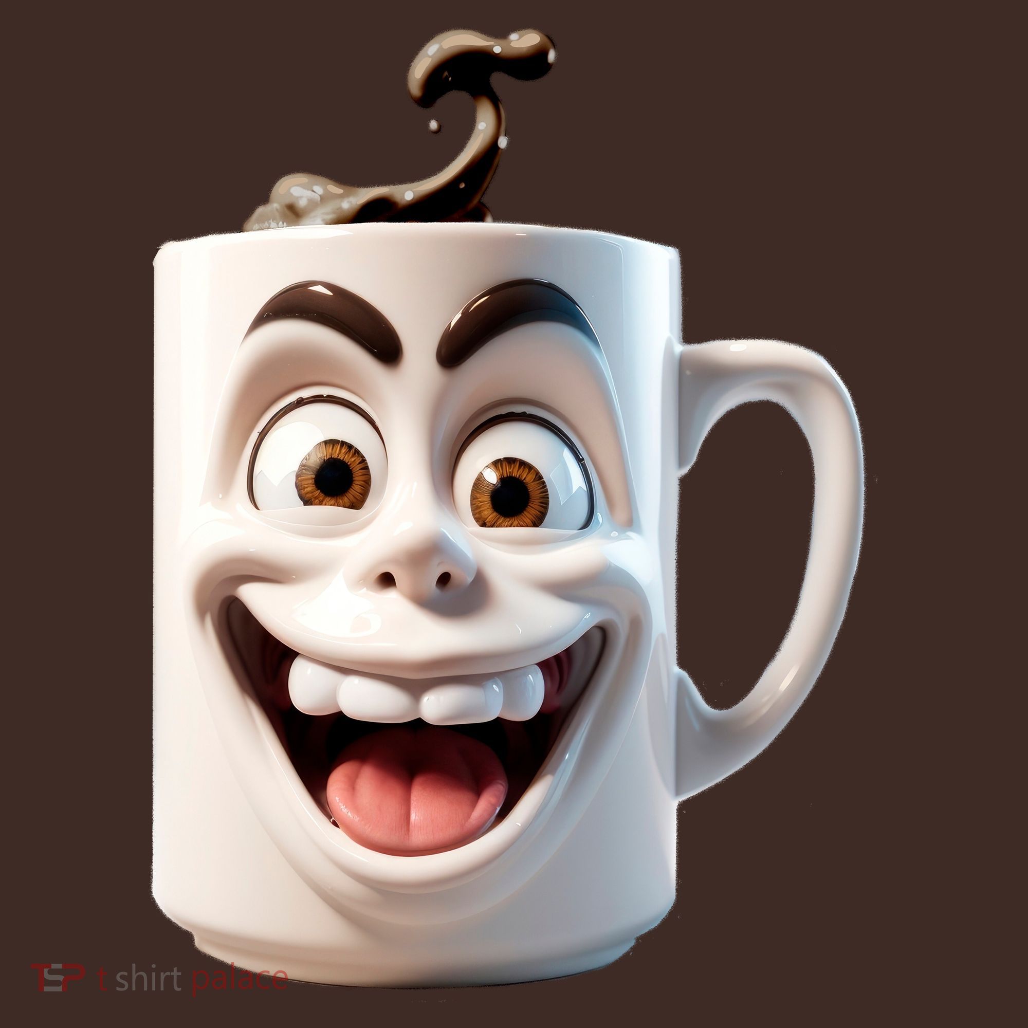 Crazy Face Coffee Character Baby Bodysuit