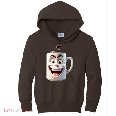 Crazy Face Coffee Character Kids Hoodie