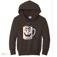 Crazy Face Coffee Character Kids Hoodie thumb 0