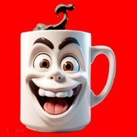 Crazy Face Coffee Character Santa Hat thumb 1