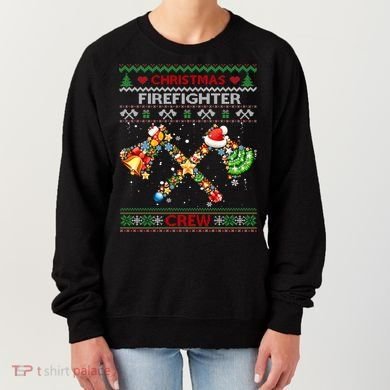 Christmas Firefighter Crew Ugly Sweater Fire Fighter Holiday Gift Women's Sweatshirt