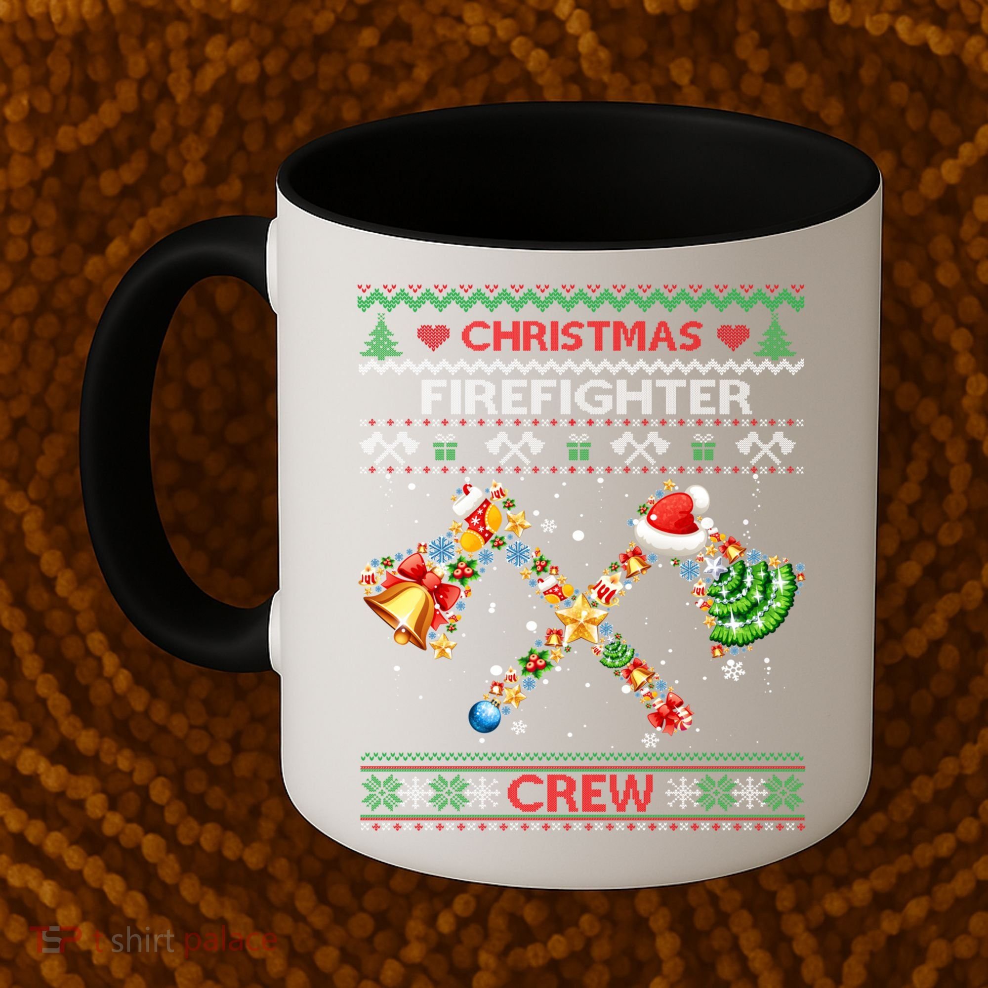 Christmas Firefighter Crew Ugly Sweater Fire Fighter Holiday Gift Coffee Mug