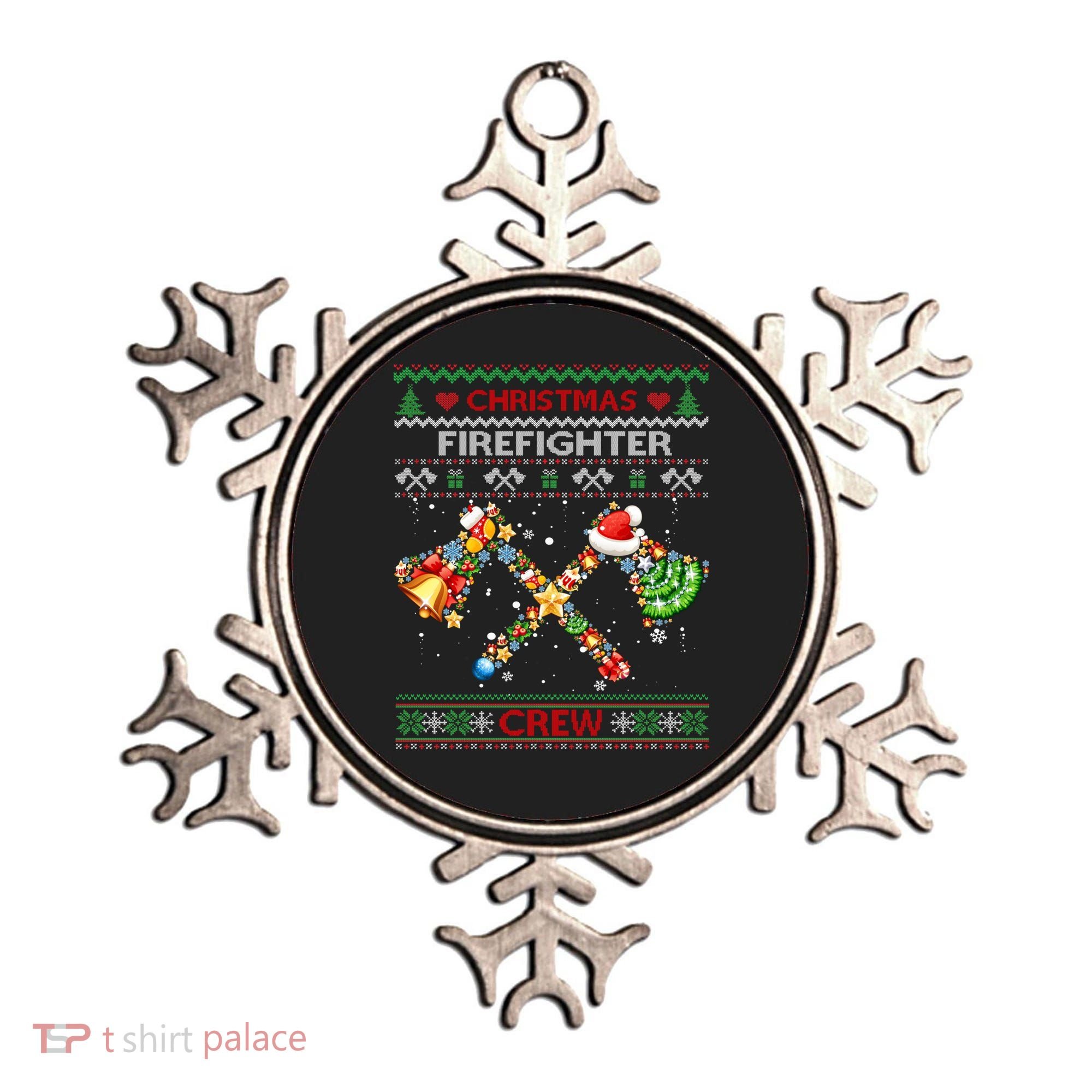 Christmas Firefighter Crew Ugly Sweater Fire Fighter Holiday Gift Ornament