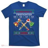 Christmas Firefighter Crew Ugly Sweater Fire Fighter Holiday Gift T-Shirt thumb 0