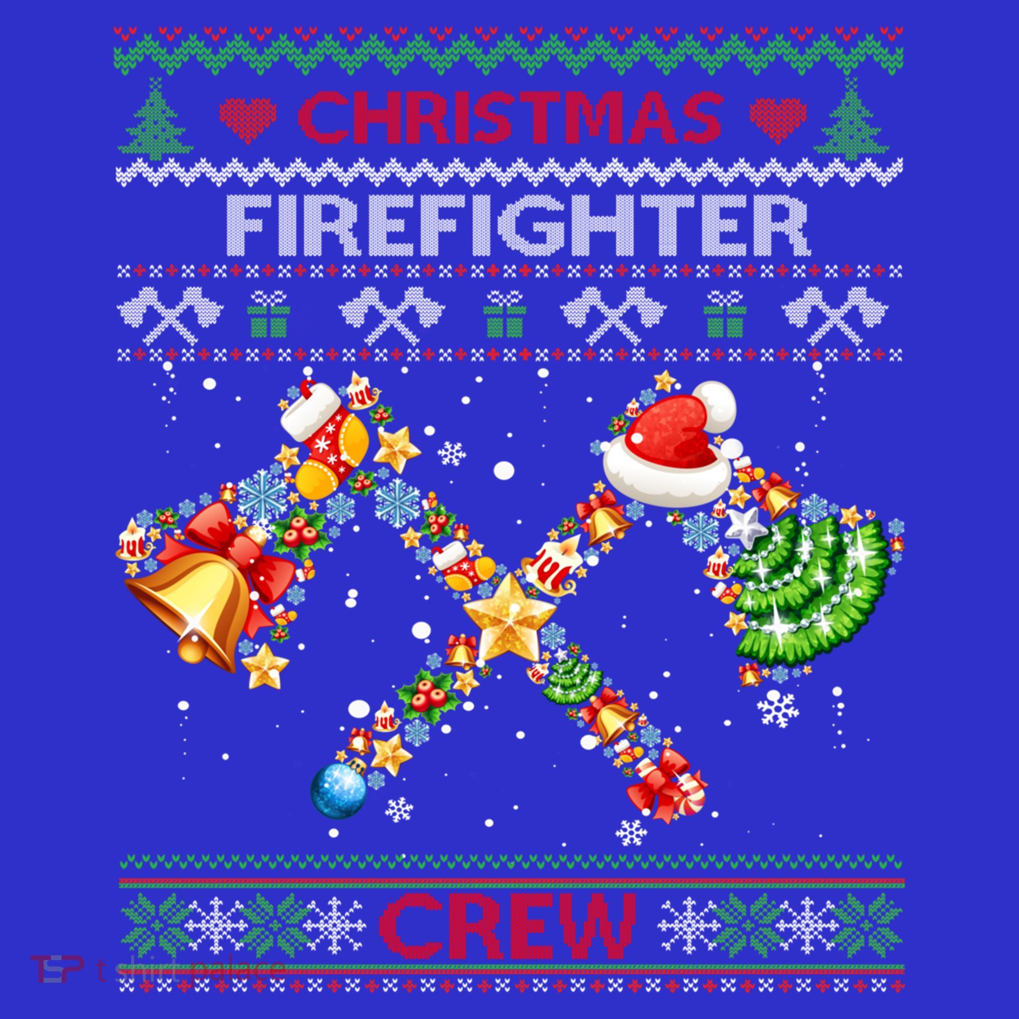 Christmas Firefighter Crew Ugly Sweater Fire Fighter Holiday Gift Polo