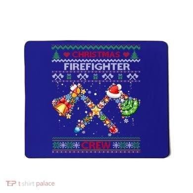 Christmas Firefighter Crew Ugly Sweater Fire Fighter Holiday Gift Mousepad