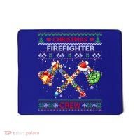 Christmas Firefighter Crew Ugly Sweater Fire Fighter Holiday Gift Mousepad thumb 0