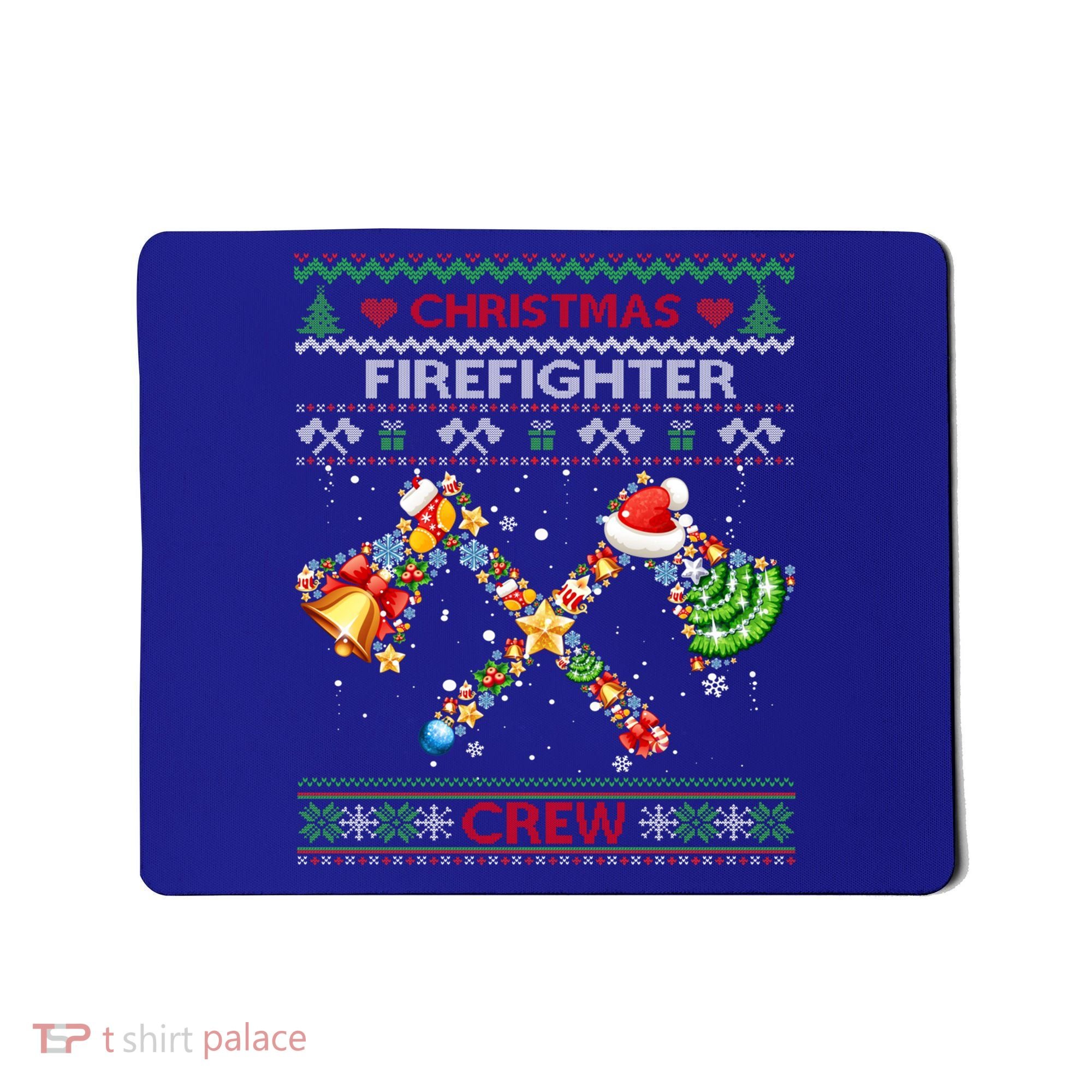Christmas Firefighter Crew Ugly Sweater Fire Fighter Holiday Gift Mousepad