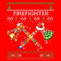 Christmas Firefighter Crew Ugly Sweater Fire Fighter Holiday Gift Santa Hat thumb 1