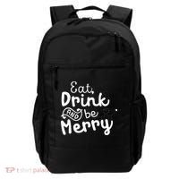 Cute & Funny Christmas Eat Drink & Be Merry Backpack thumb 0