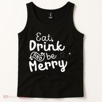 Cute & Funny Christmas Eat Drink & Be Merry Tank Top thumb 2