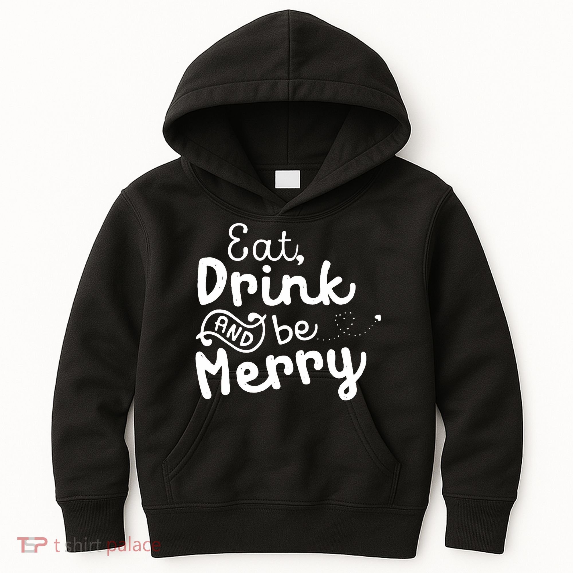 Cute & Funny Christmas Eat Drink & Be Merry Kids Hoodie