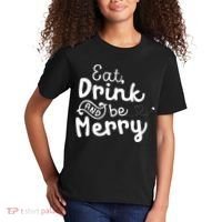 Cute & Funny Christmas Eat Drink & Be Merry Kids T-Shirt thumb 2