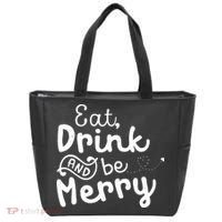 Cute & Funny Christmas Eat Drink & Be Merry Tote Bag thumb 0