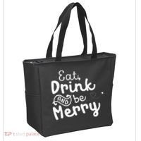 Cute & Funny Christmas Eat Drink & Be Merry Tote Bag thumb 2