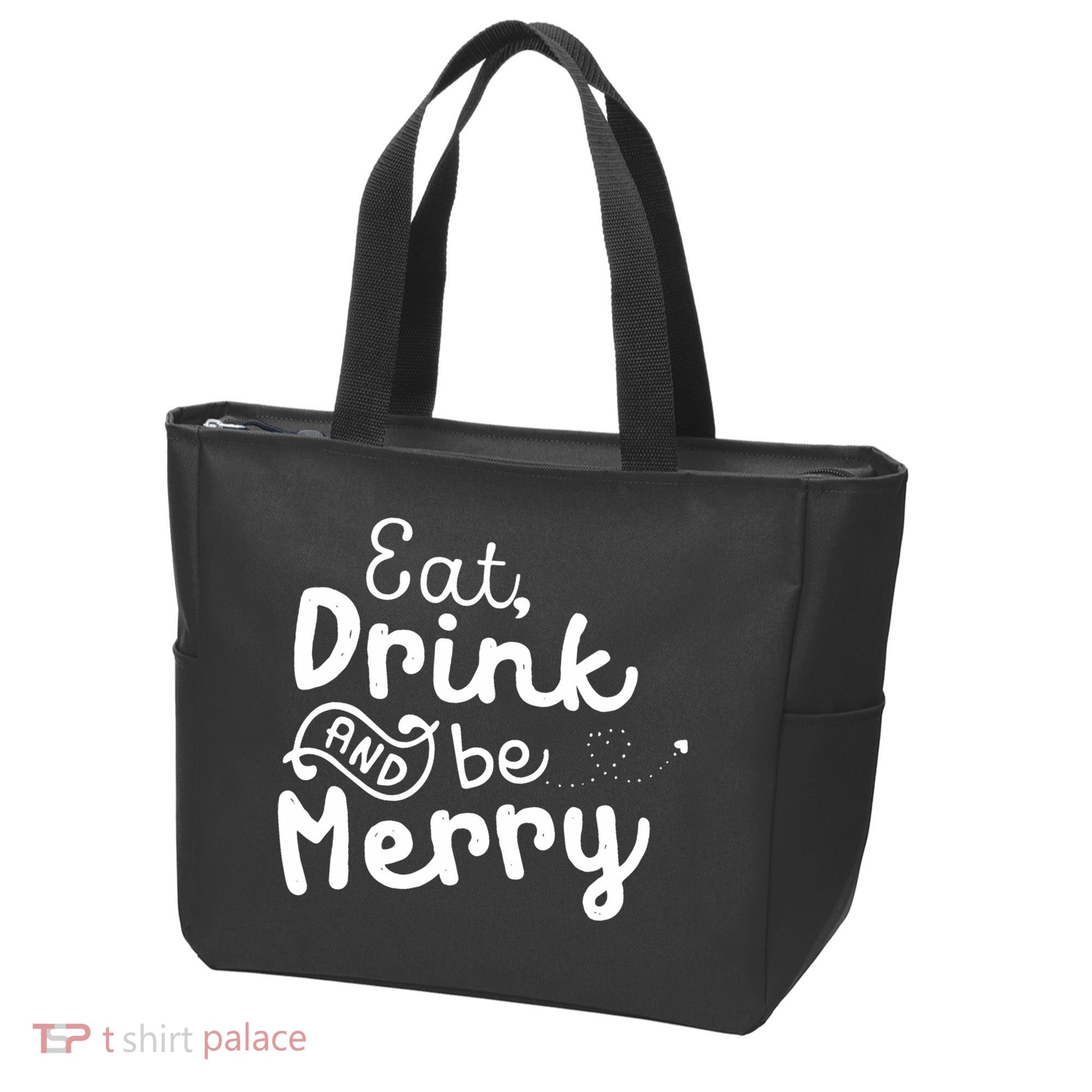 Cute & Funny Christmas Eat Drink & Be Merry Tote Bag