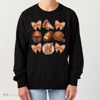 Cute Football Cheer Fan Lover Ribbon Bow Coquette Style Women's Sweatshirt thumb 0