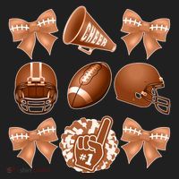 Cute Football Cheer Fan Lover Ribbon Bow Coquette Style Beanie thumb 2