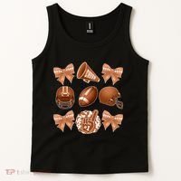Cute Football Cheer Fan Lover Ribbon Bow Coquette Style Tank Top thumb 2