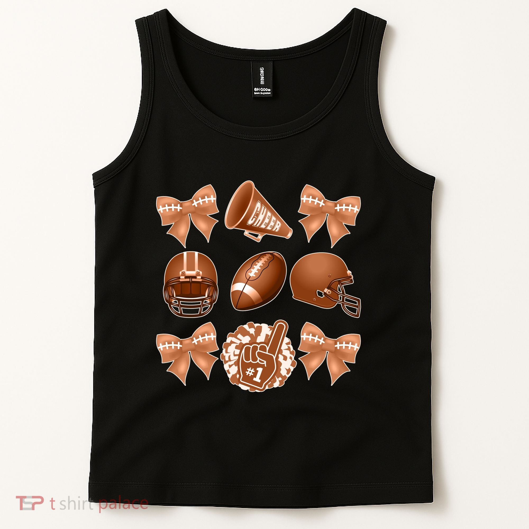 Cute Football Cheer Fan Lover Ribbon Bow Coquette Style Tank Top