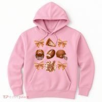 Cute Football Cheer Fan Lover Ribbon Bow Coquette Style Hoodie thumb 0