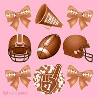 Cute Football Cheer Fan Lover Ribbon Bow Coquette Style Hoodie thumb 2