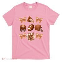 Cute Football Cheer Fan Lover Ribbon Bow Coquette Style T-Shirt thumb 0
