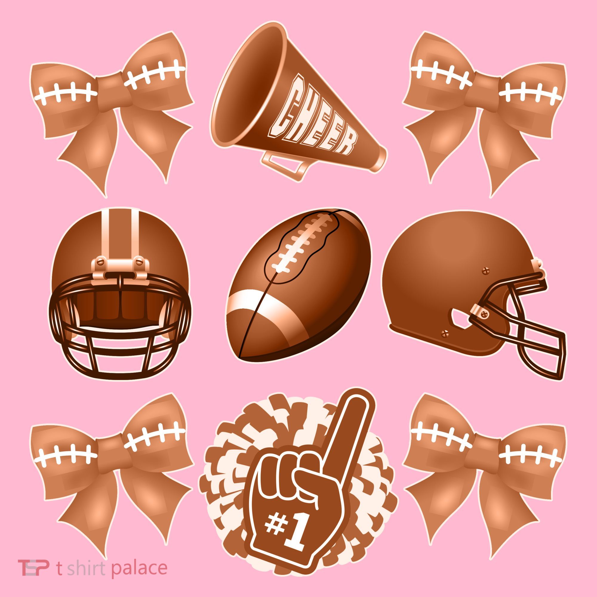 Cute Football Cheer Fan Lover Ribbon Bow Coquette Style Mousepad