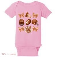 Cute Football Cheer Fan Lover Ribbon Bow Coquette Style Baby Bodysuit thumb 0
