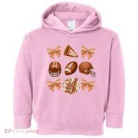 Cute Football Cheer Fan Lover Ribbon Bow Coquette Style Toddler Hoodie thumb 0