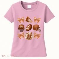 Cute Football Cheer Fan Lover Ribbon Bow Coquette Style Women's T-Shirt thumb 0