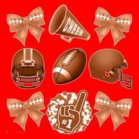 Cute Football Cheer Fan Lover Ribbon Bow Coquette Style Santa Hat thumb 1