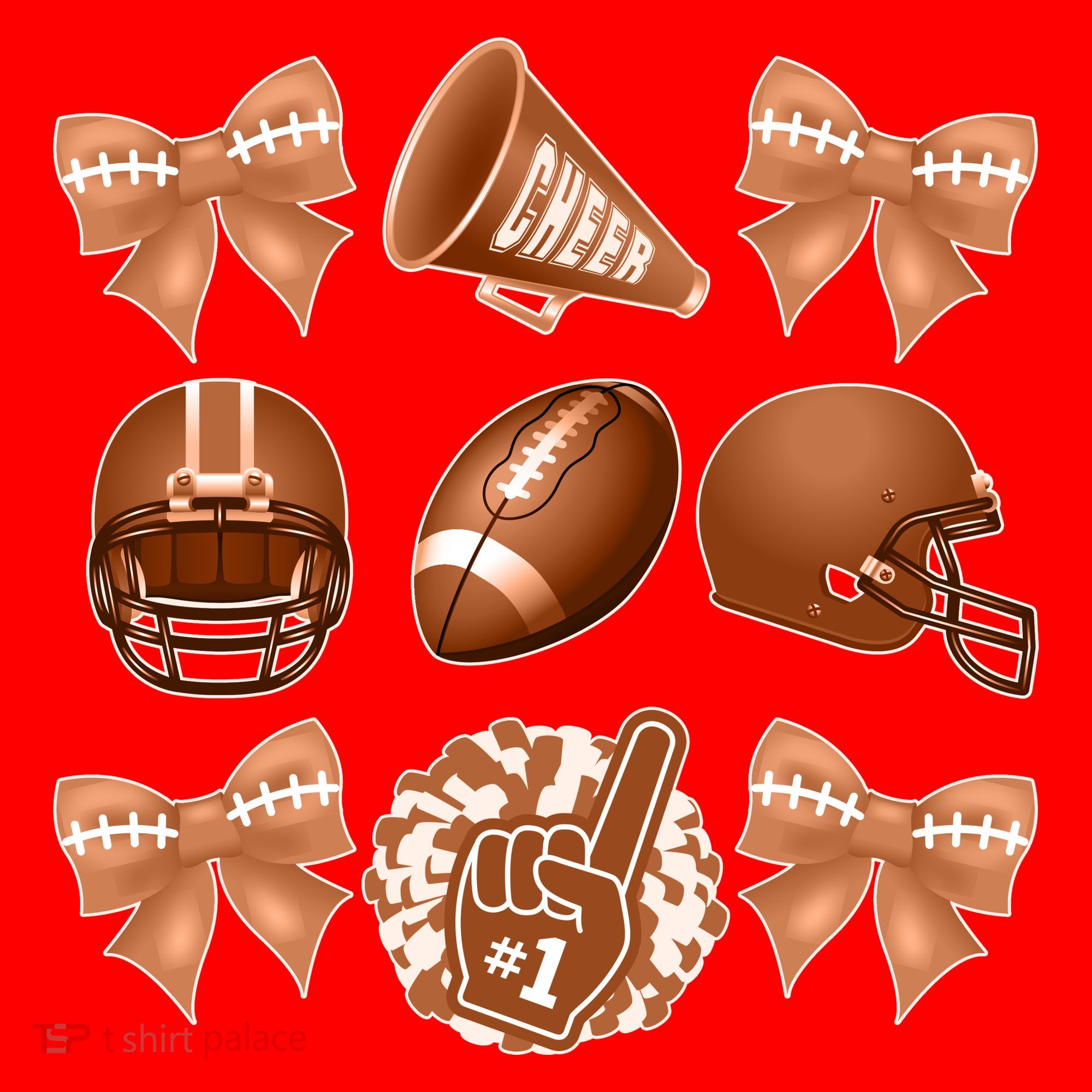 Cute Football Cheer Fan Lover Ribbon Bow Coquette Style Santa Hat