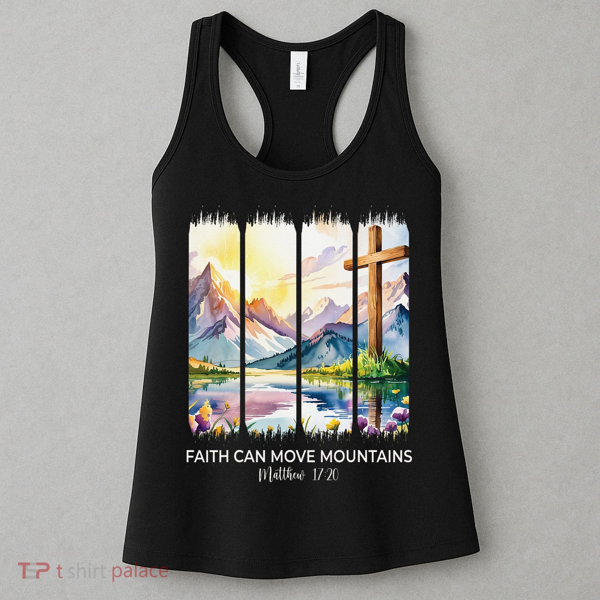 Cute Faith Can Move Mountains Christian Women Teen Mom Women's Tank Top