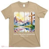 Cute Faith Can Move Mountains Christian Women Teen Mom T-Shirt thumb 0