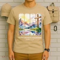 Cute Faith Can Move Mountains Christian Women Teen Mom T-Shirt thumb 6